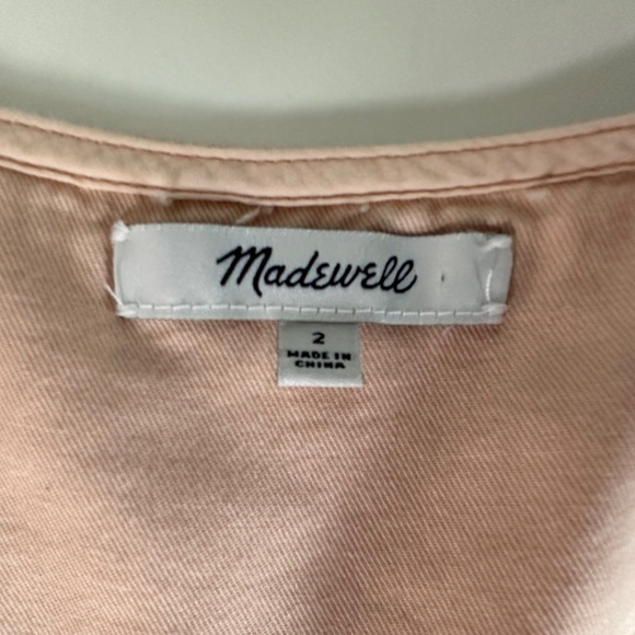 Madewell Top Stitched Coverall Belt Jumpsuit Peach/Pink Womens Size 2 - Picture 12 of 13